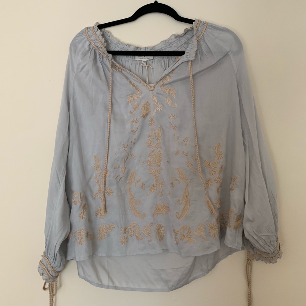 Luck brand embroidered blouse